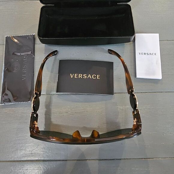 Versace Men's Havana Aviator 48 mm Sunglasses VE4391 531771 - Picture 3 of 16